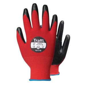 Traffi PU Dipped Gloves | Sizes 6 to 11 - 1 Pack (1 Pair)